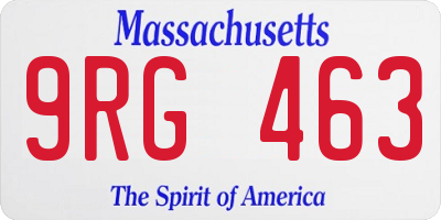 MA license plate 9RG463