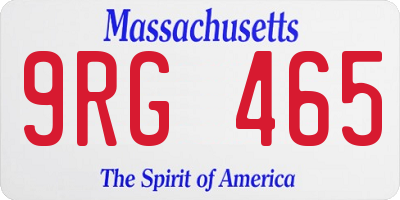 MA license plate 9RG465