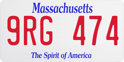 MA license plate 9RG474