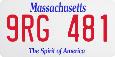 MA license plate 9RG481