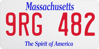 MA license plate 9RG482