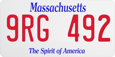 MA license plate 9RG492