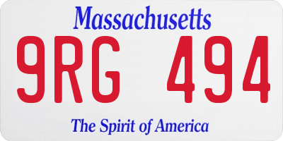 MA license plate 9RG494