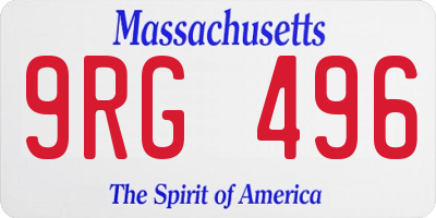 MA license plate 9RG496