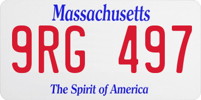 MA license plate 9RG497