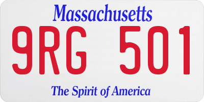 MA license plate 9RG501