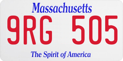 MA license plate 9RG505