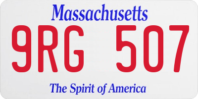 MA license plate 9RG507