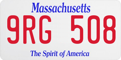 MA license plate 9RG508