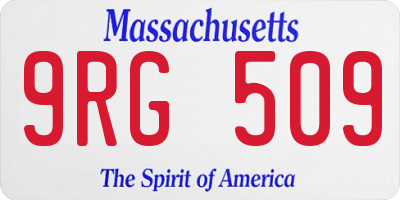 MA license plate 9RG509