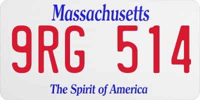 MA license plate 9RG514