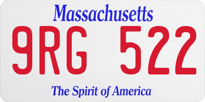 MA license plate 9RG522