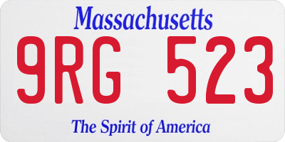 MA license plate 9RG523