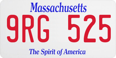 MA license plate 9RG525