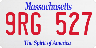 MA license plate 9RG527