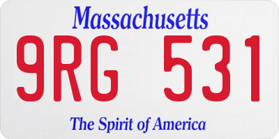 MA license plate 9RG531