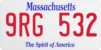 MA license plate 9RG532