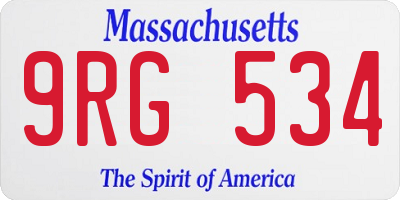 MA license plate 9RG534