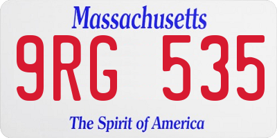 MA license plate 9RG535
