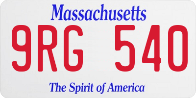 MA license plate 9RG540