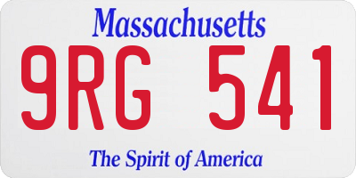 MA license plate 9RG541