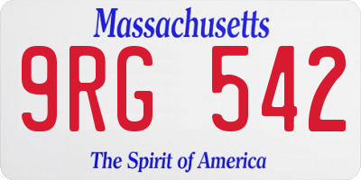 MA license plate 9RG542