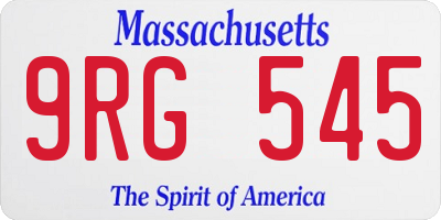 MA license plate 9RG545
