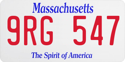 MA license plate 9RG547