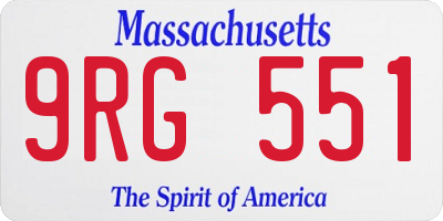 MA license plate 9RG551
