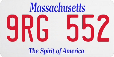 MA license plate 9RG552