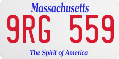 MA license plate 9RG559