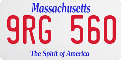MA license plate 9RG560