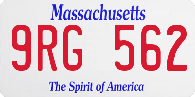 MA license plate 9RG562