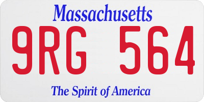 MA license plate 9RG564
