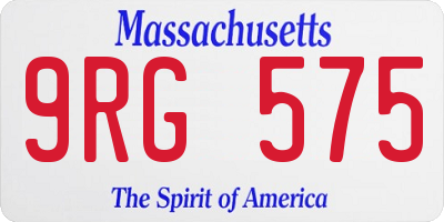 MA license plate 9RG575