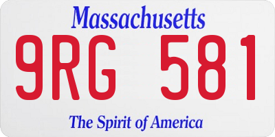 MA license plate 9RG581