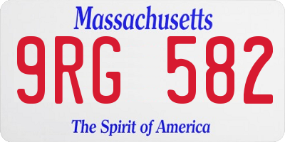 MA license plate 9RG582