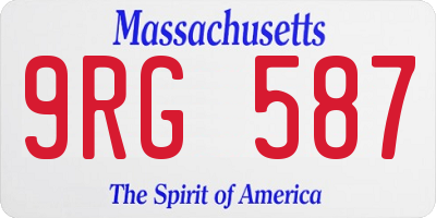 MA license plate 9RG587