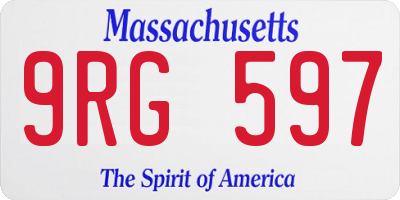 MA license plate 9RG597