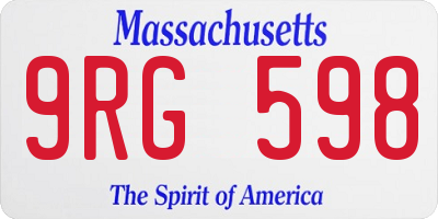 MA license plate 9RG598