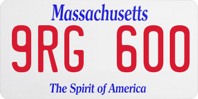 MA license plate 9RG600