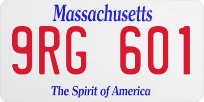 MA license plate 9RG601