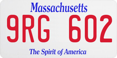 MA license plate 9RG602