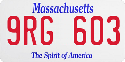 MA license plate 9RG603