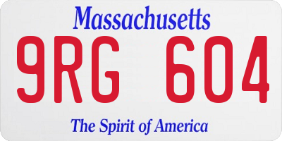MA license plate 9RG604