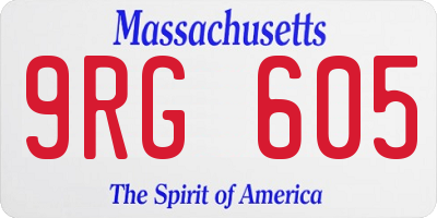 MA license plate 9RG605