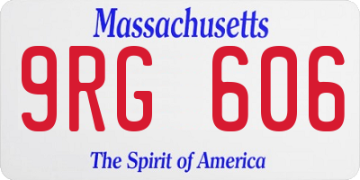 MA license plate 9RG606