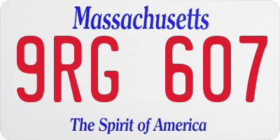 MA license plate 9RG607