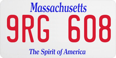 MA license plate 9RG608