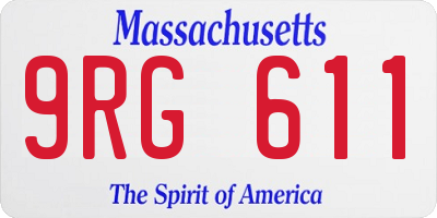 MA license plate 9RG611